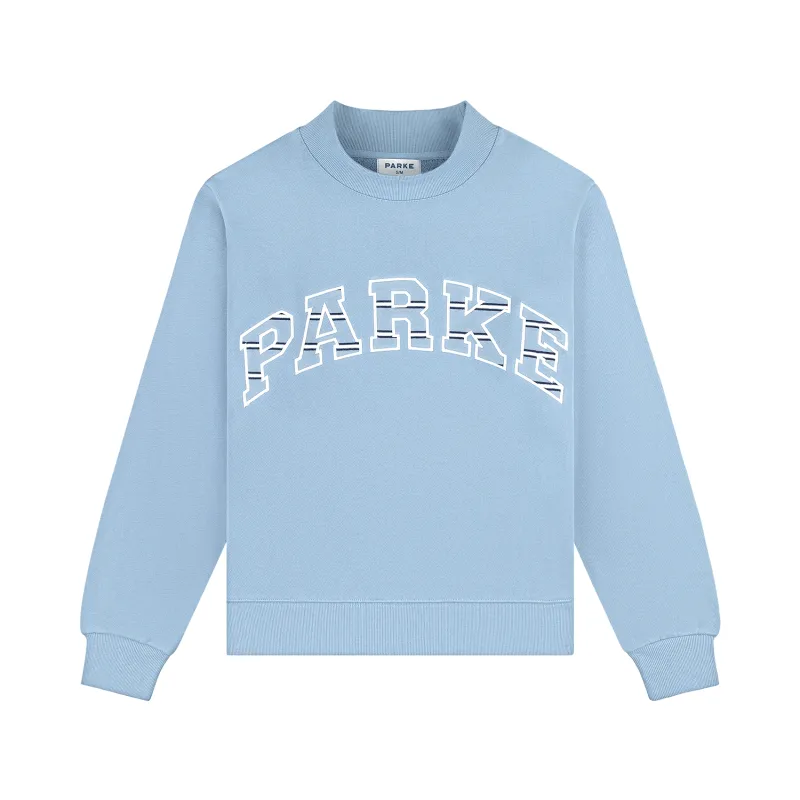 Maggie & Emma Heritage Varsity Mockneck sold by Parke Official