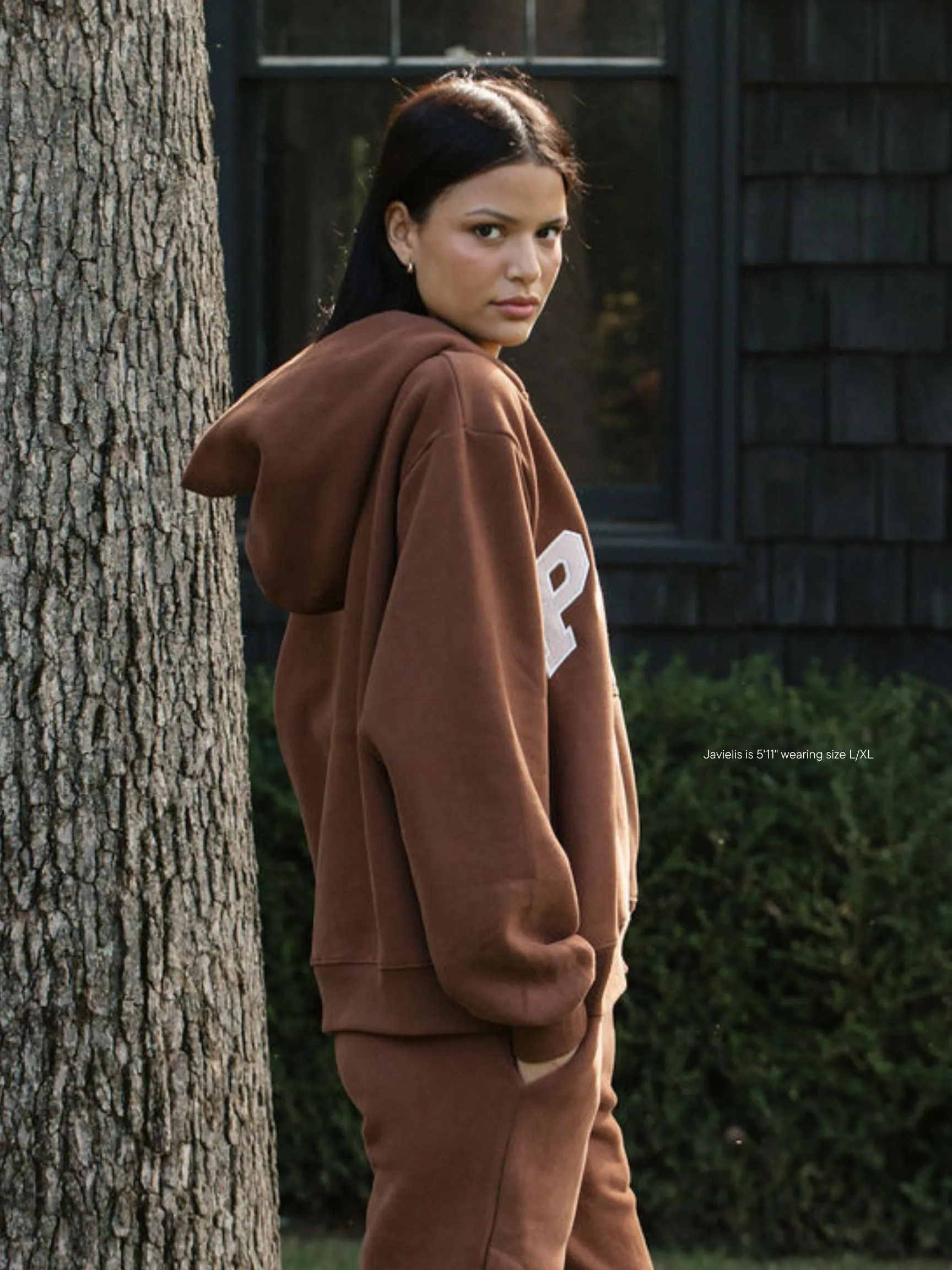 Varsity Zip Up Hoodie - Mocha + Rose sold by Parke Official product image thumbnail 4