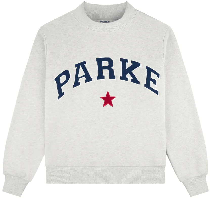 Varsity Star Mockneck - Heather Grey Denim sold by Parke Official