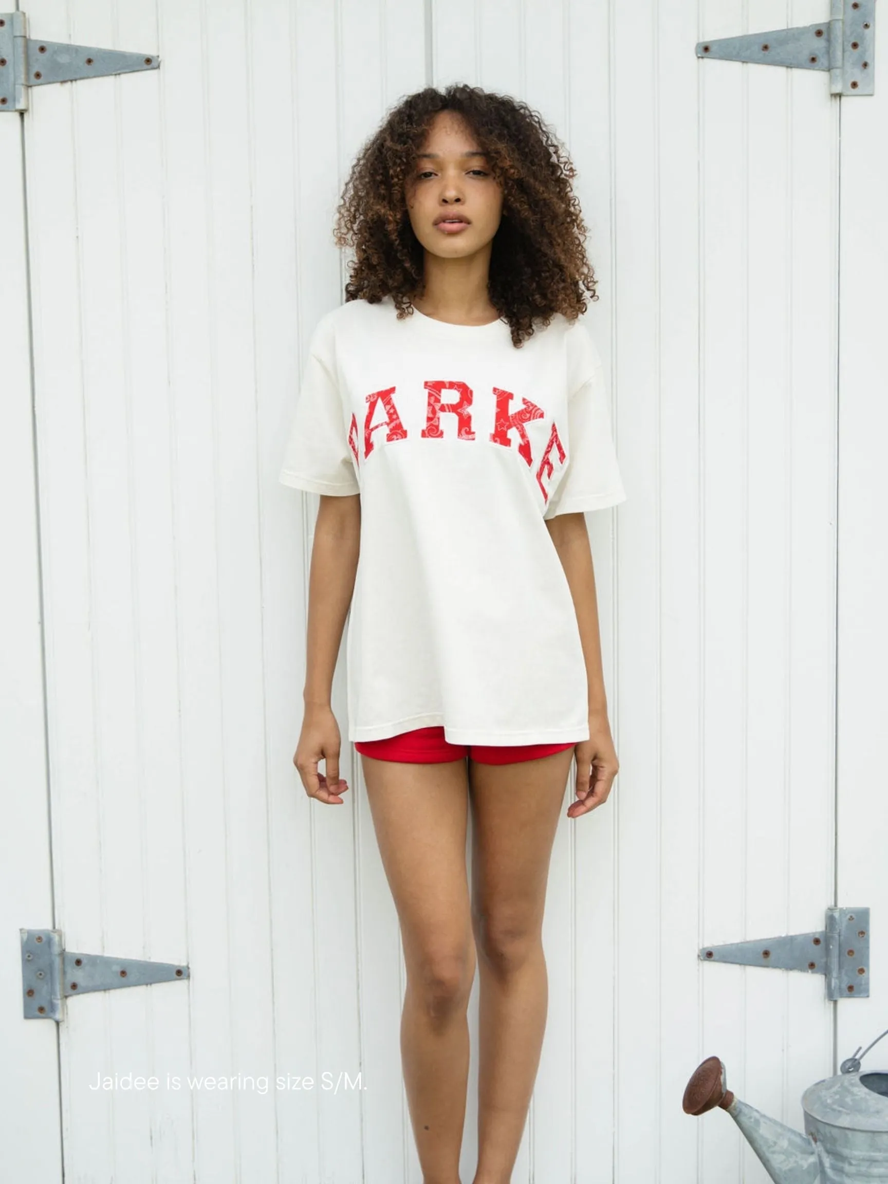 Varsity T-Shirt - Cream Red Paisley sold by Parke Official product image thumbnail 4