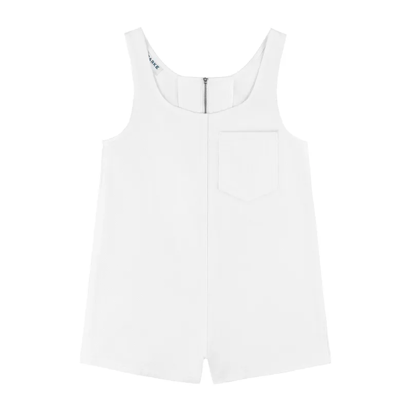 Tank Top Denim Romper - White sold by Parke Official