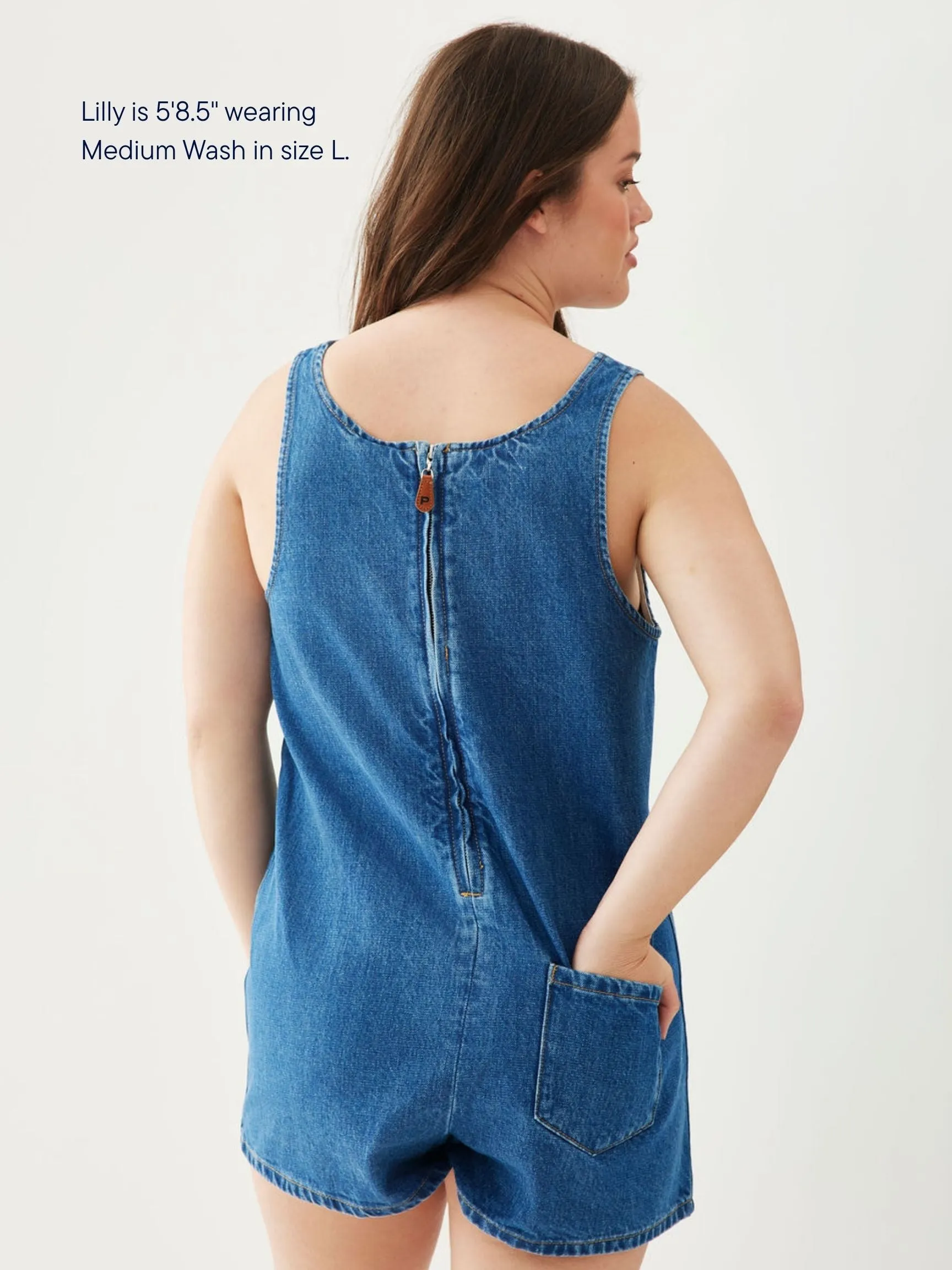 Tank Top Denim Romper - Medium Wash sold by Parke Official product image thumbnail 3