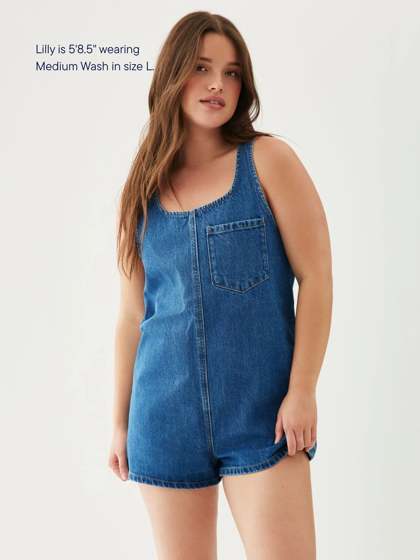 Tank Top Denim Romper - Medium Wash sold by Parke Official product image thumbnail 2