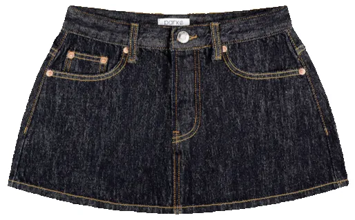 Finished Denim Mini Skirt - Dark Wash sold by Parke Official