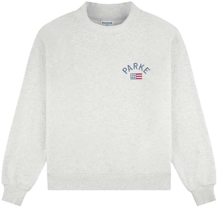 Flag Mockneck - Heather Grey sold by Parke Official