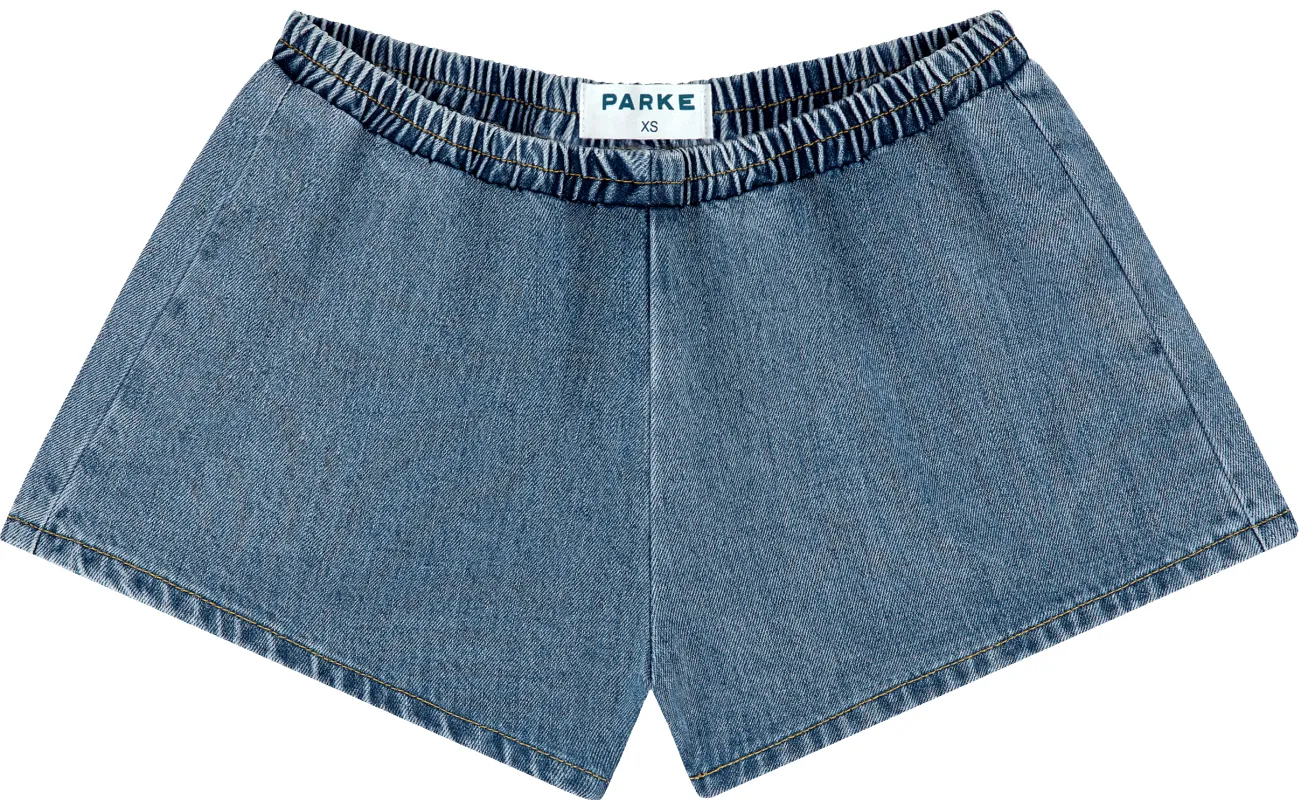 Elastic Denim Short - Vintage Wash sold by Parke Official