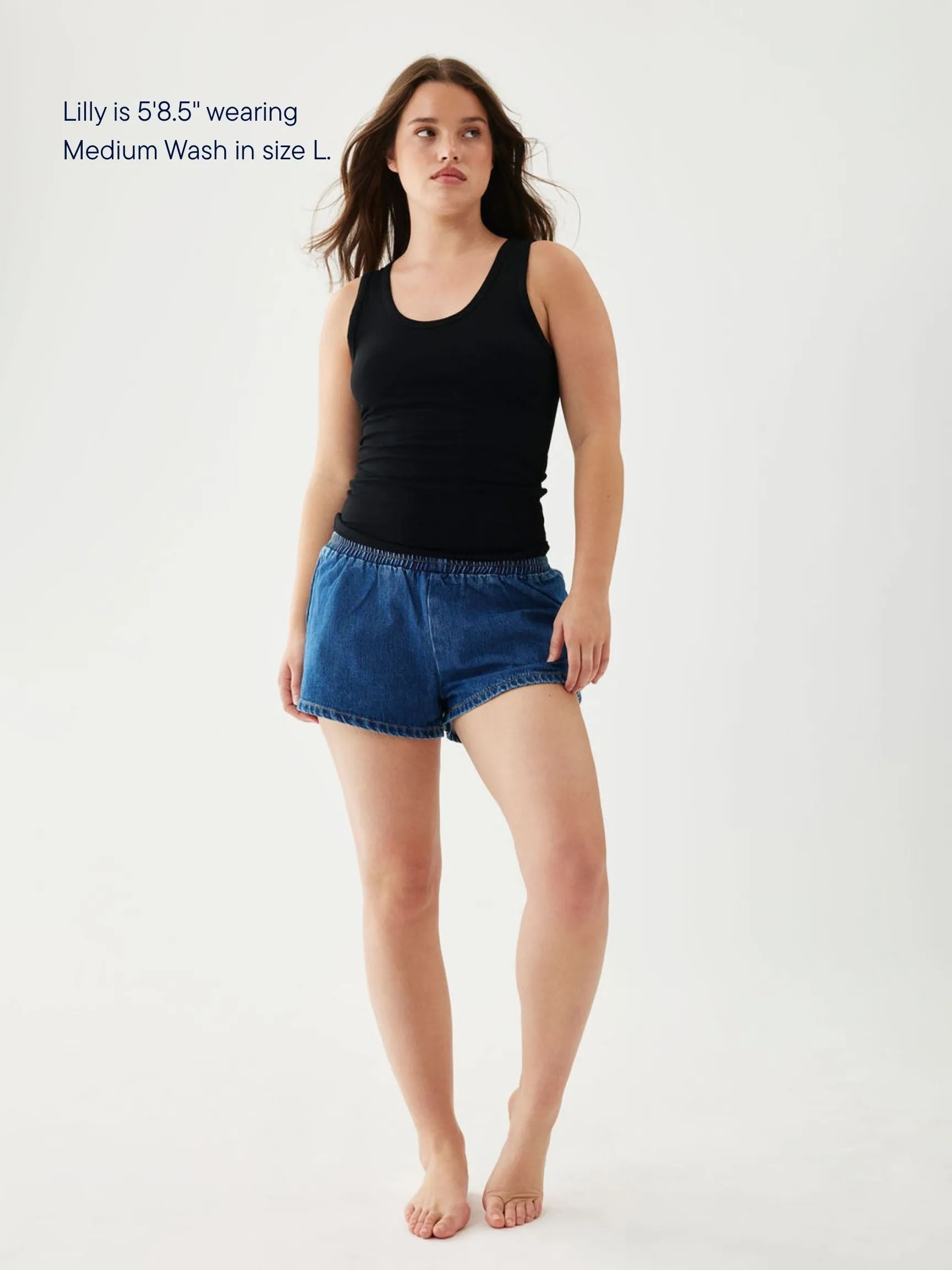 Elastic Denim Short - Medium Wash sold by Parke Official product image thumbnail 2