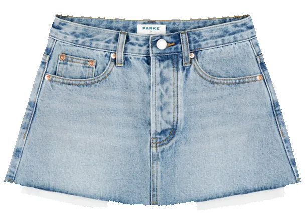 Denim Mini Skirt - Vintage Wash sold by Parke Official
