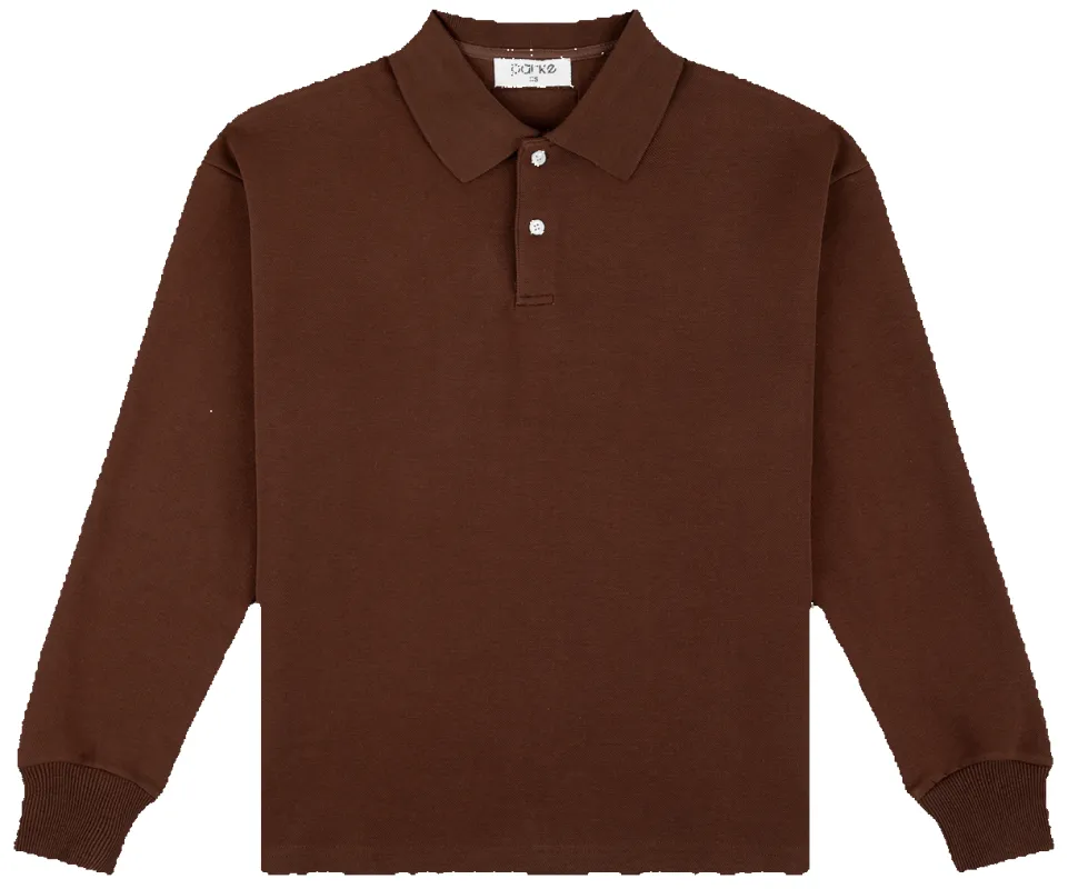 Long Sleeve Polo - Chocolate sold by Parke Official