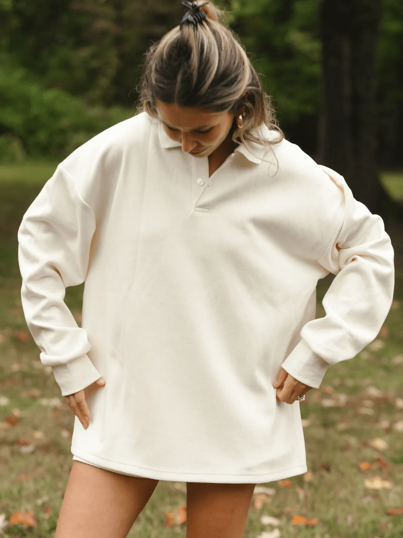 Long Sleeve Polo - Cream sold by Parke Official product image thumbnail 2