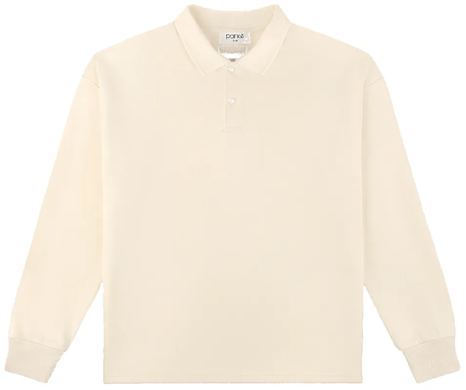 Long Sleeve Polo - Cream sold by Parke Official