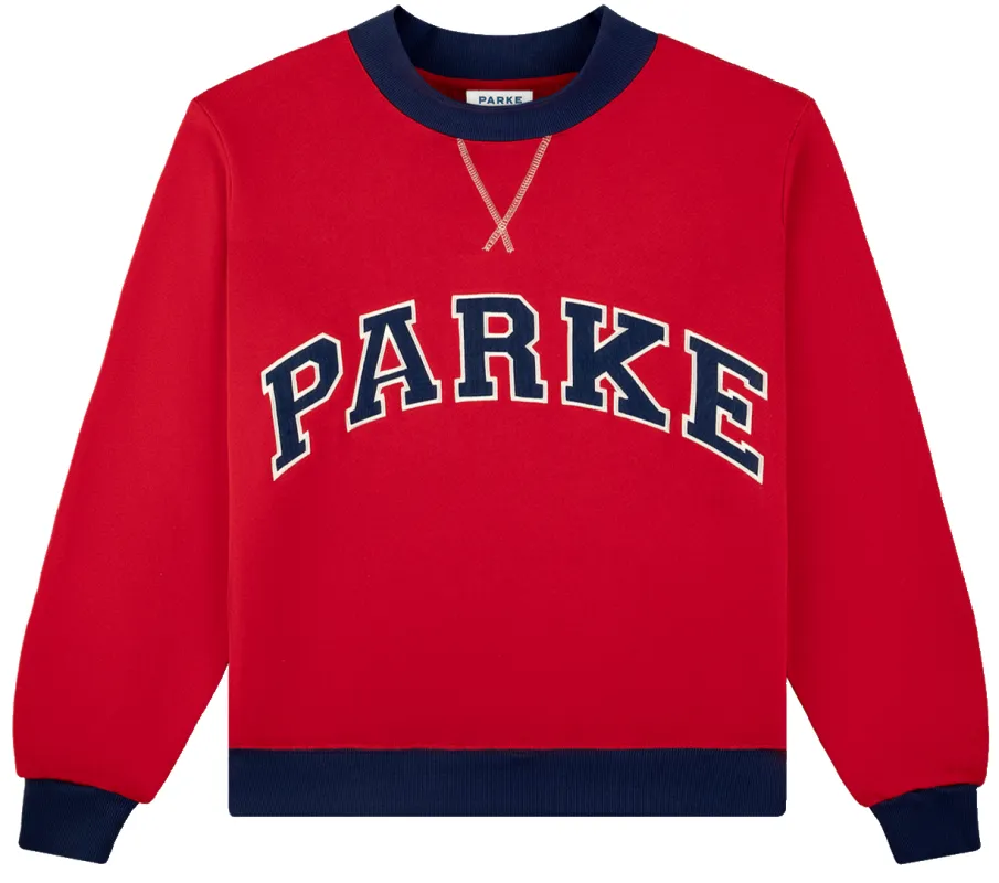Two Tone Varsity Mockneck - Firecracker sold by Parke Official