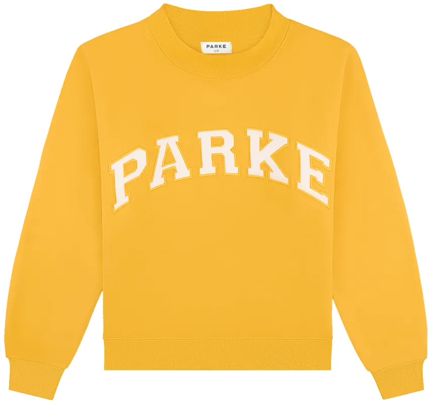 Varsity Mockneck - Apricot + White sold by Parke Official