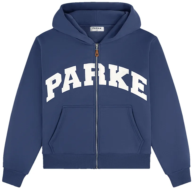Varsity Zip Up Hoodie - Crown Blue + Cloud sold by Parke Official