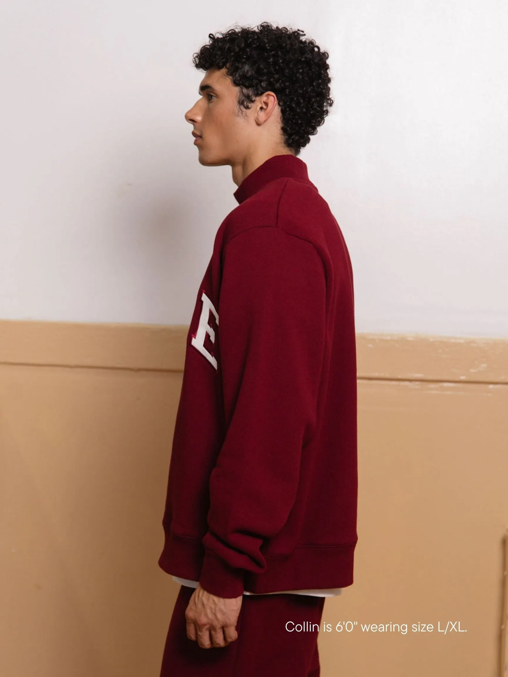 Varsity Mockneck - Maroon + White sold by Parke Official product image thumbnail 4