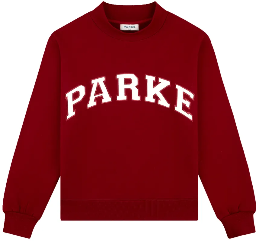Varsity Mockneck - Maroon + White sold by Parke Official