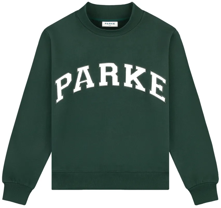 Varsity Mockneck - Forest + White sold by Parke Official