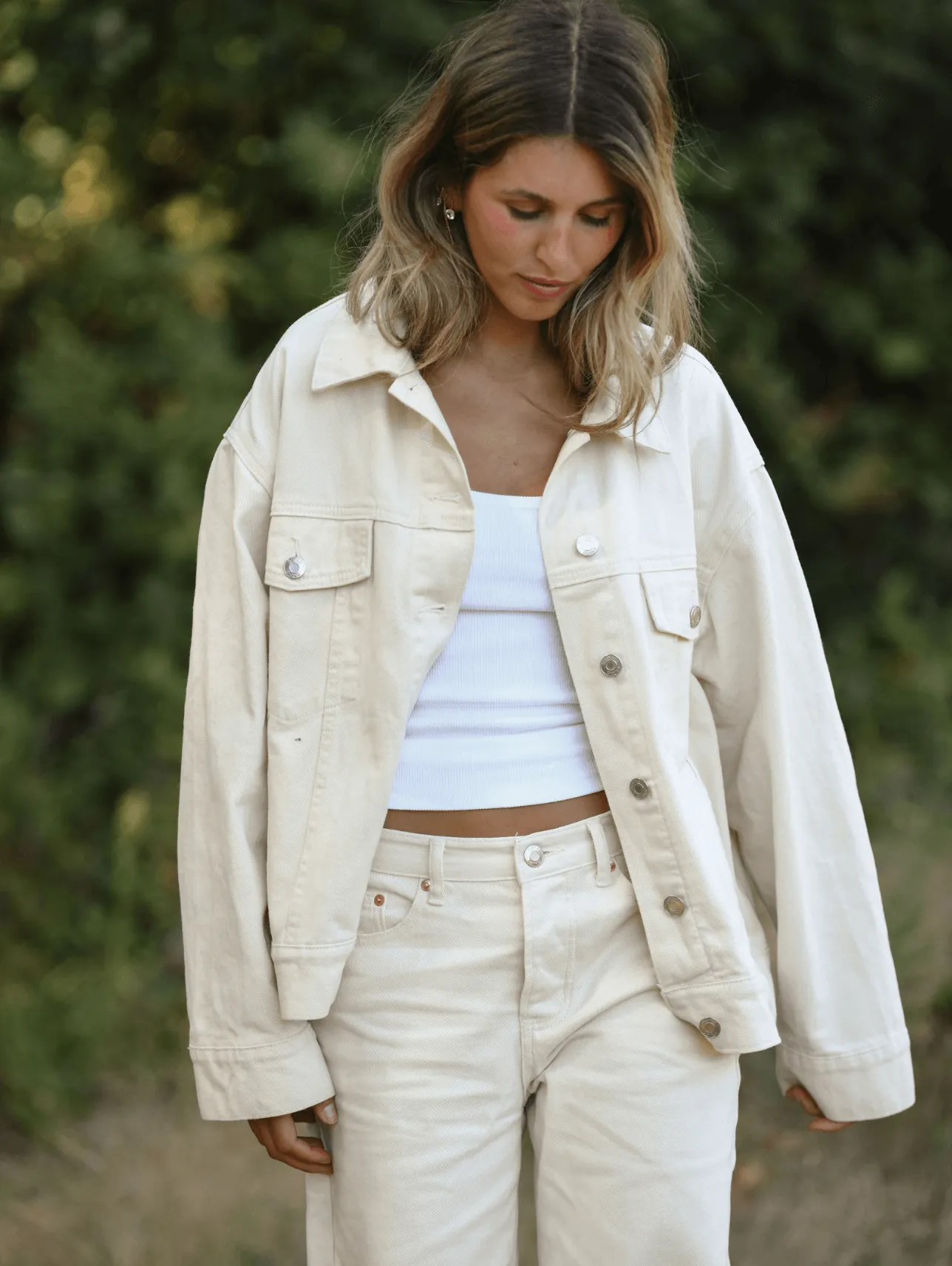 Oversized Denim Jacket - Cream sold by Parke Official product image thumbnail 2