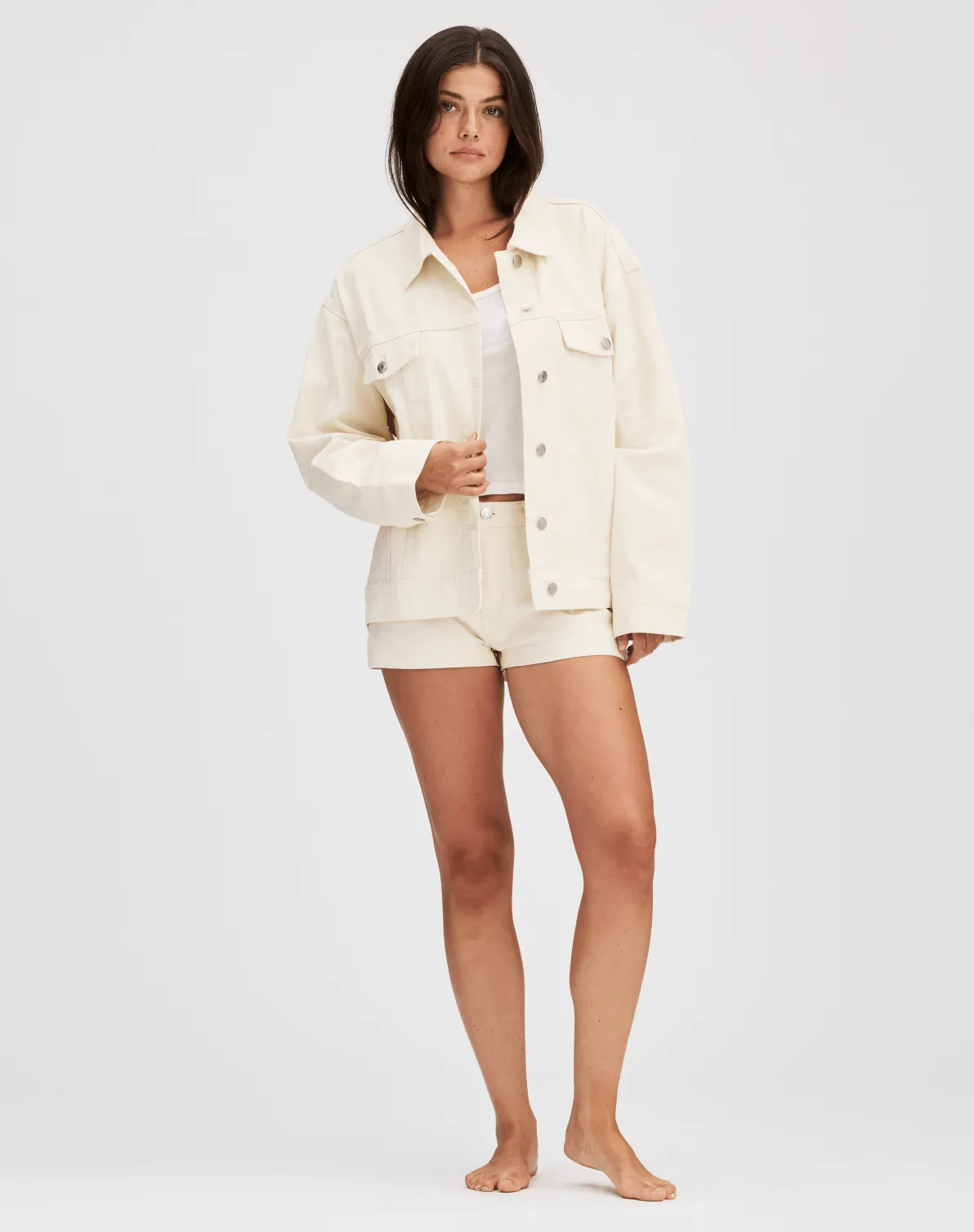 Oversized Denim Jacket - Cream sold by Parke Official product image thumbnail 3