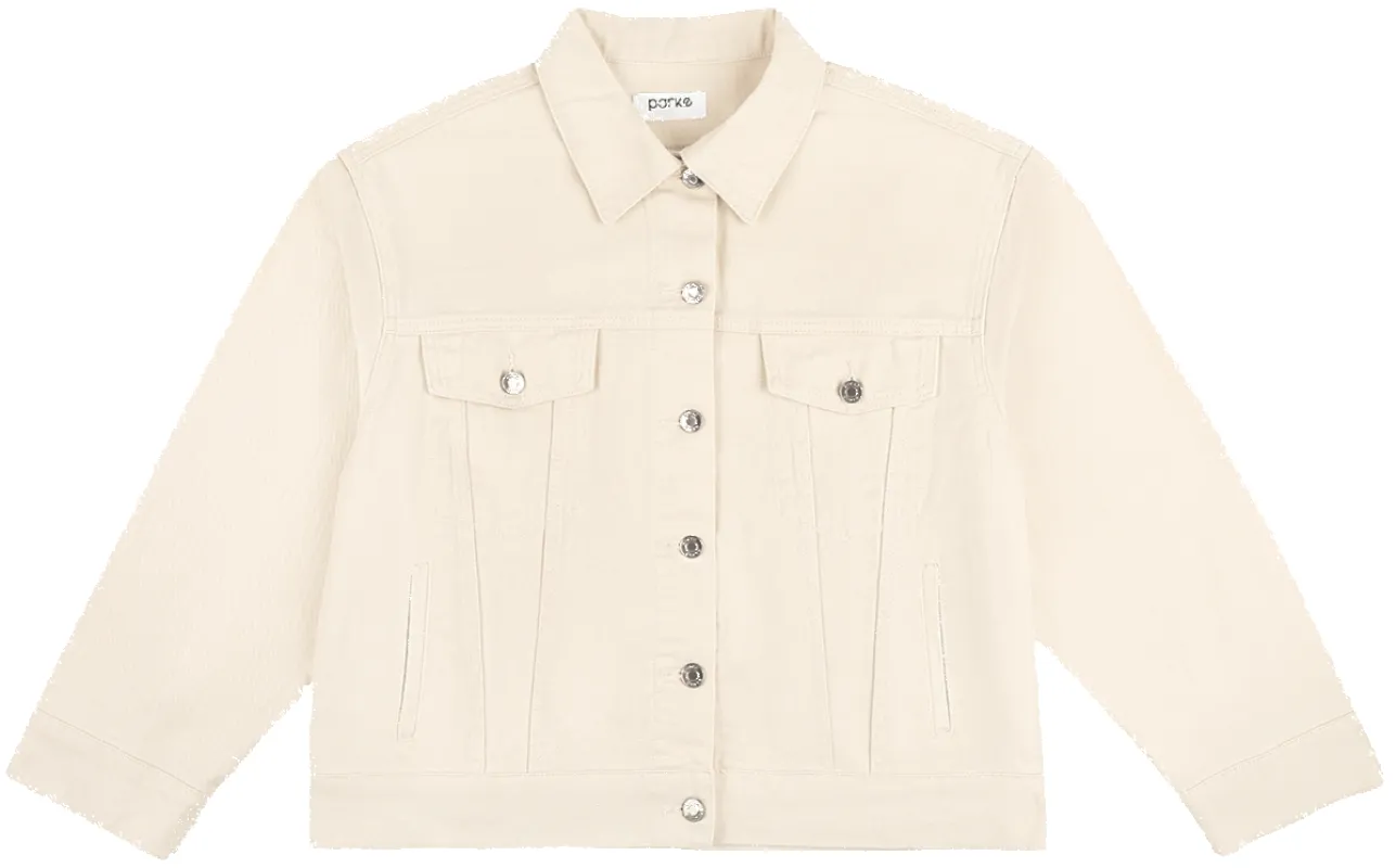 Oversized Denim Jacket - Cream sold by Parke Official