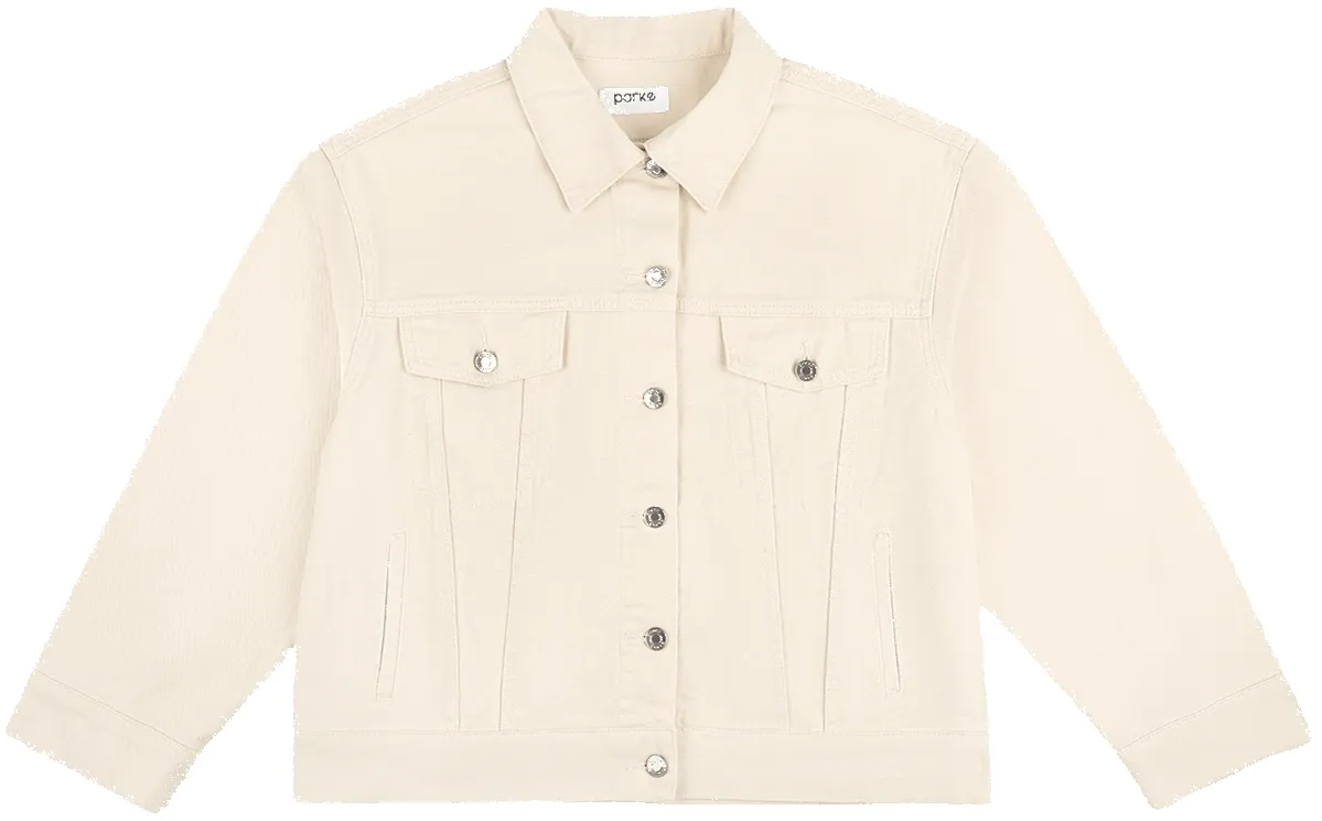 Oversized Denim Jacket - Cream sold by Parke Official