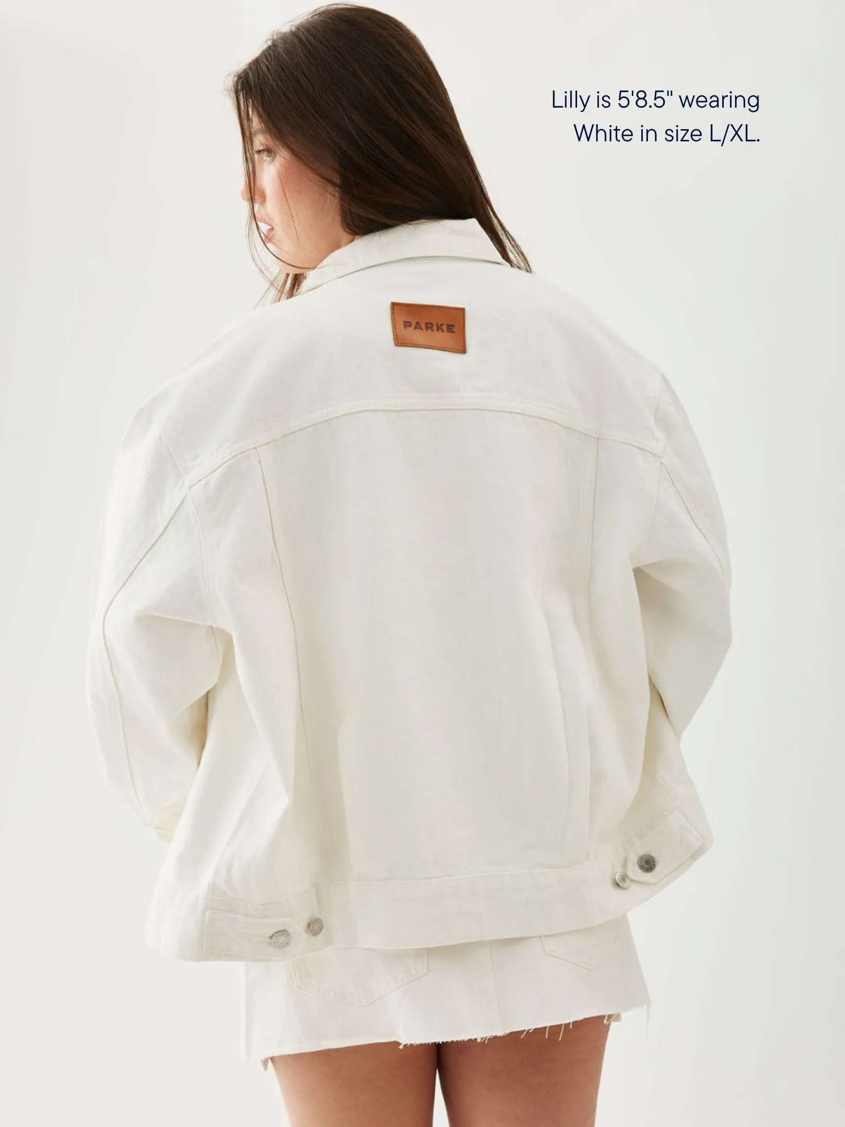Oversized Denim Jacket - White sold by Parke Official product image thumbnail 3