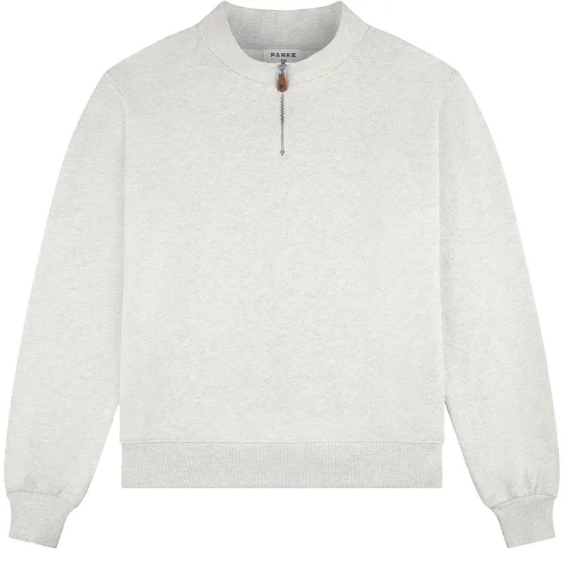 Graphic Quarter Zip Mockneck - Heather Grey made by Parke Official