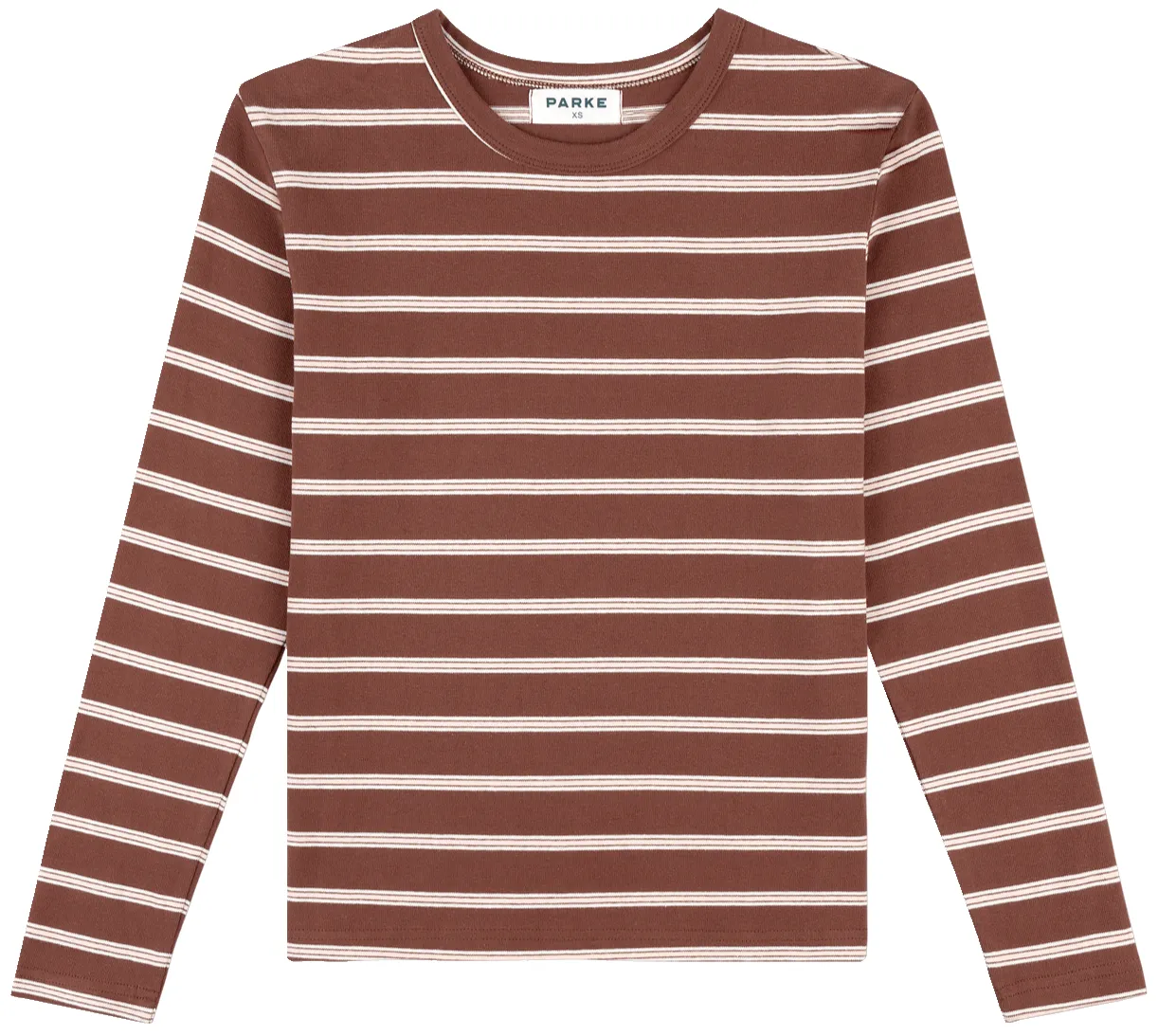 Long Sleeve Striped T-Shirt - Mocha Stripe sold by Parke Official