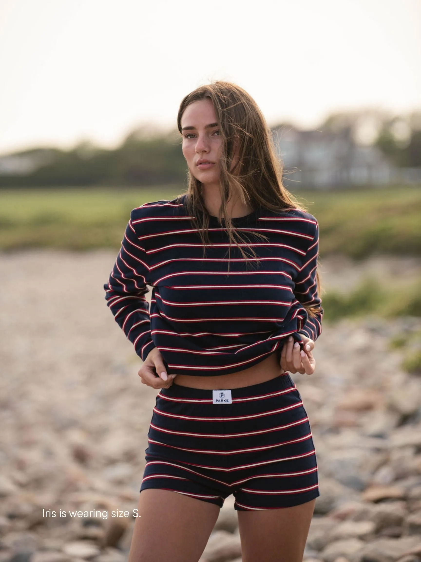 Long Sleeve Striped T-Shirt - Navy Stripe sold by Parke Official product image thumbnail 2