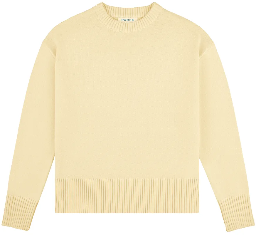 Cotton Crewneck Sweater - Yellow sold by Parke Official
