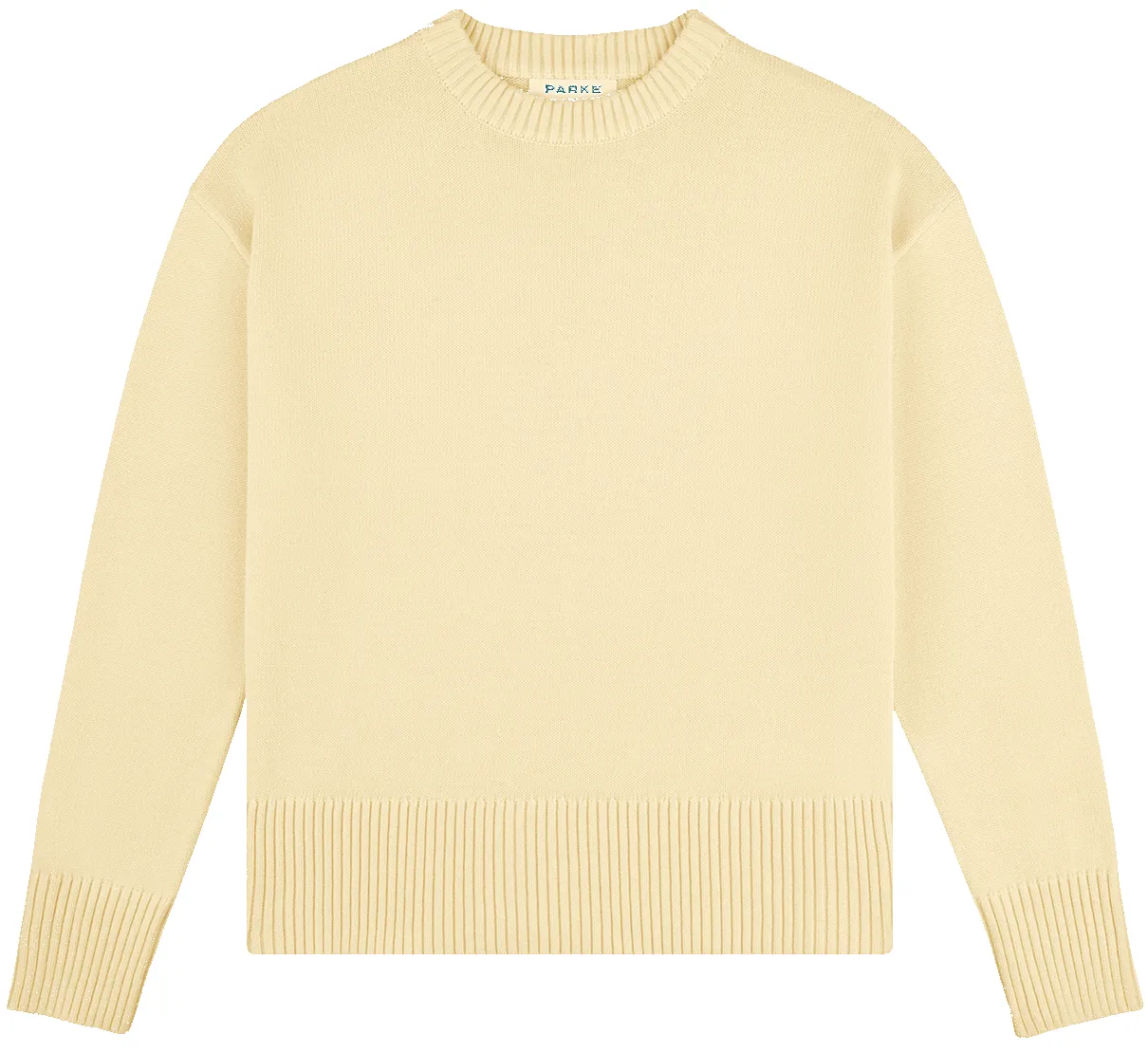 Cotton Crewneck Sweater - Yellow sold by Parke Official