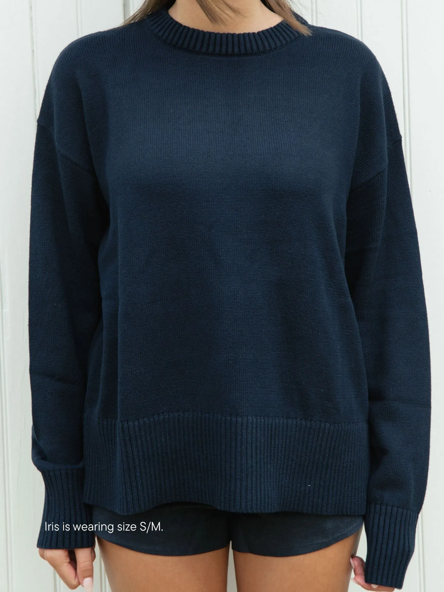 Cotton Crewneck Sweater - Navy sold by Parke Official product image thumbnail 2