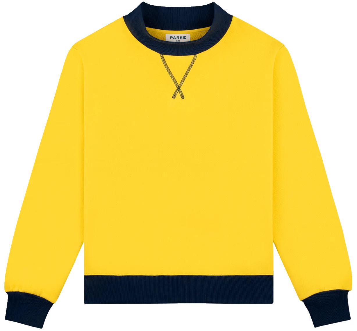 Two Tone Classic Mockneck - Maize + Denim sold by Parke Official