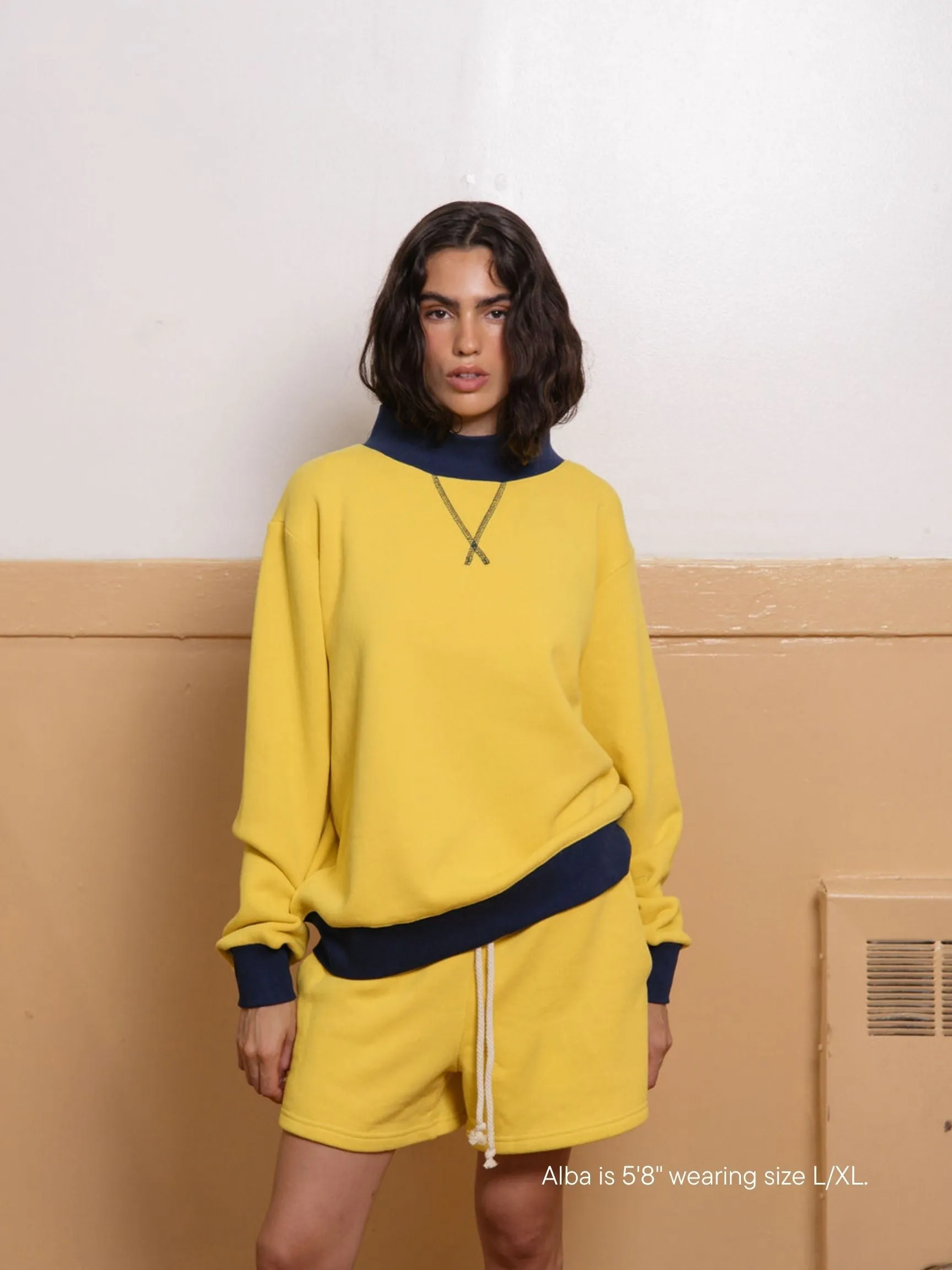 Two Tone Classic Mockneck - Maize + Denim sold by Parke Official product image thumbnail 2
