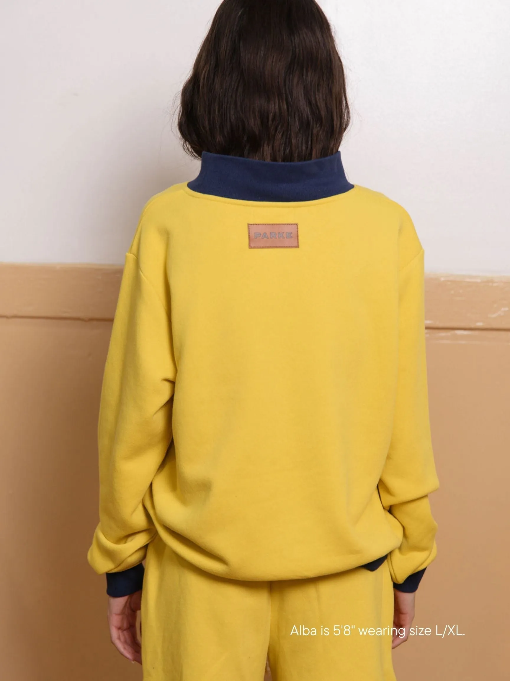 Two Tone Classic Mockneck - Maize + Denim sold by Parke Official product image thumbnail 4