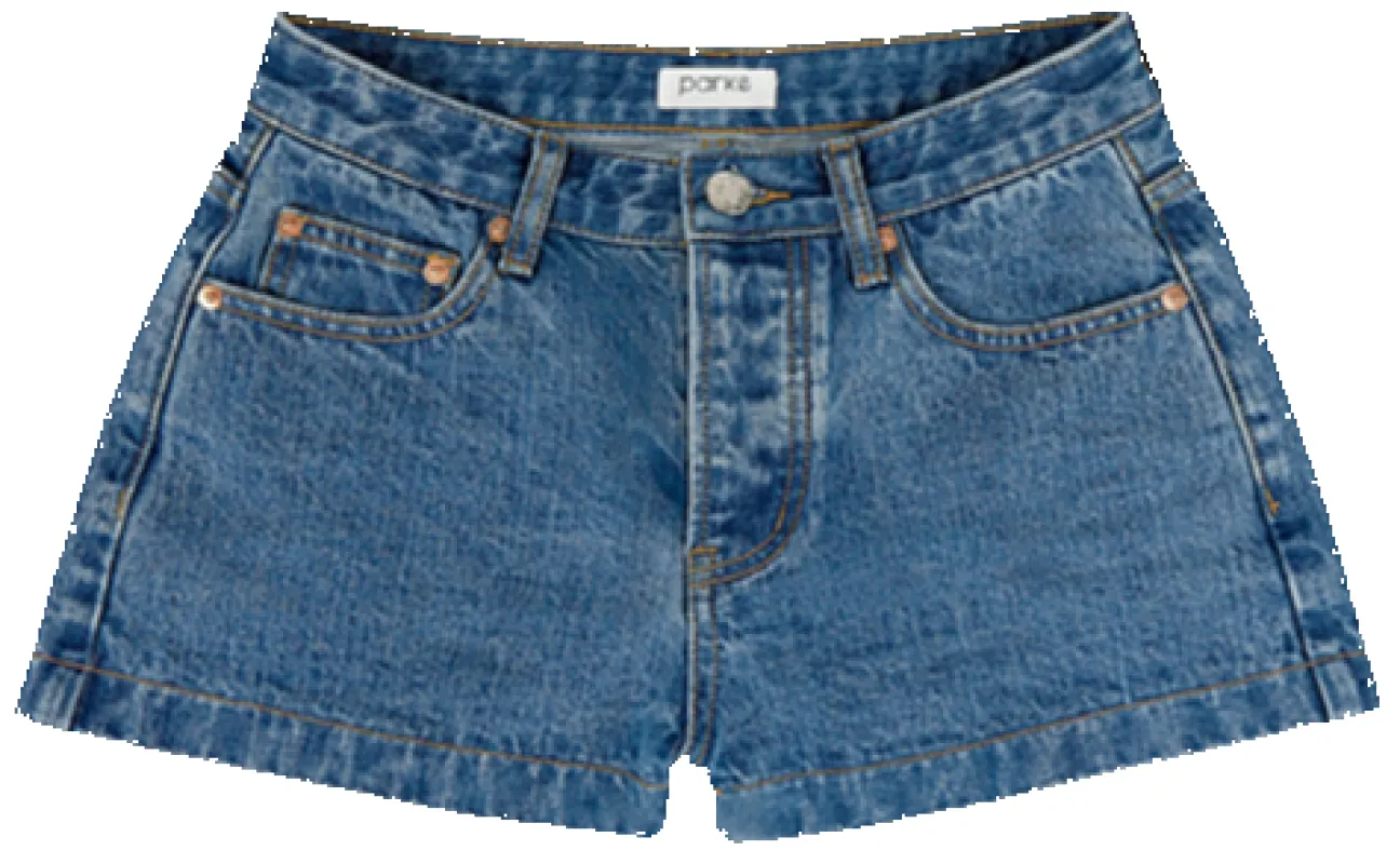 Denim Mini Shorts - Medium Wash sold by Parke Official