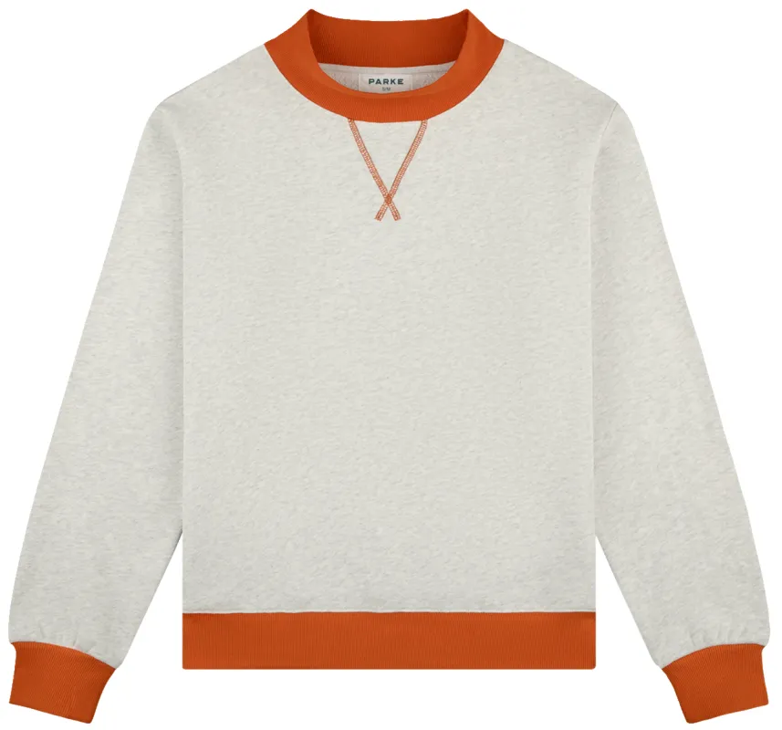 Two Tone Classic Mockneck - Heather Grey + Amber sold by Parke Official