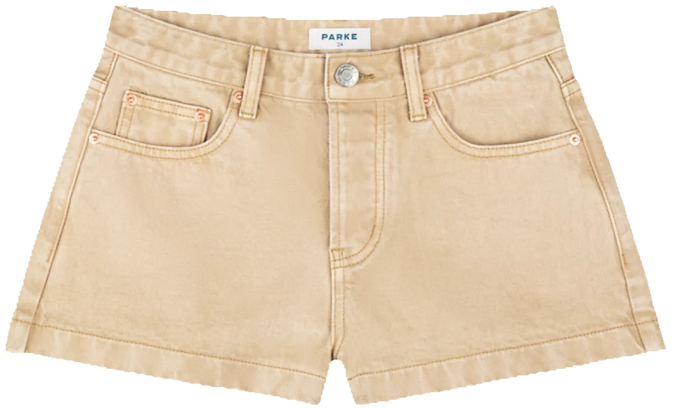 Denim Mini Shorts - Camel sold by Parke Official