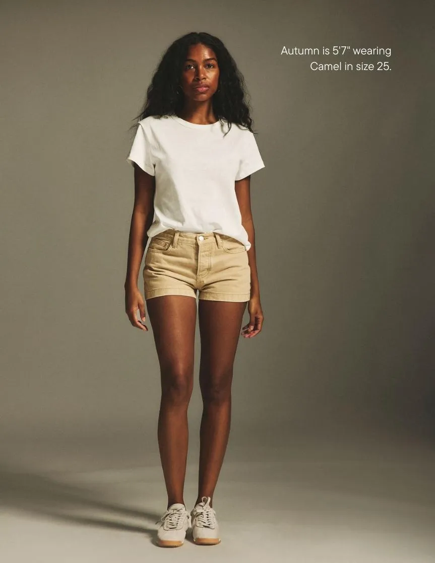 Denim Mini Shorts - Camel sold by Parke Official product image thumbnail 3