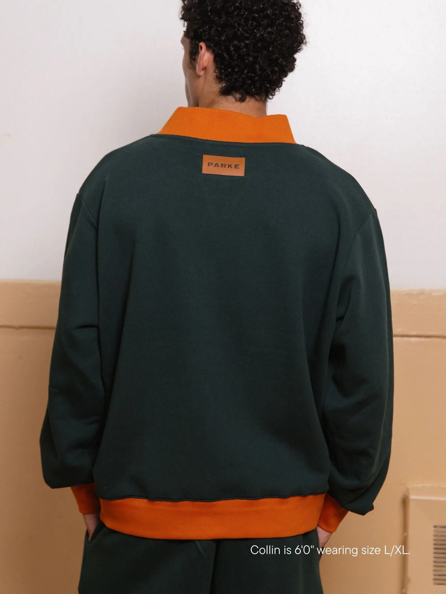 Two Tone Classic Mockneck - Forest + Amber sold by Parke Official product image thumbnail 5
