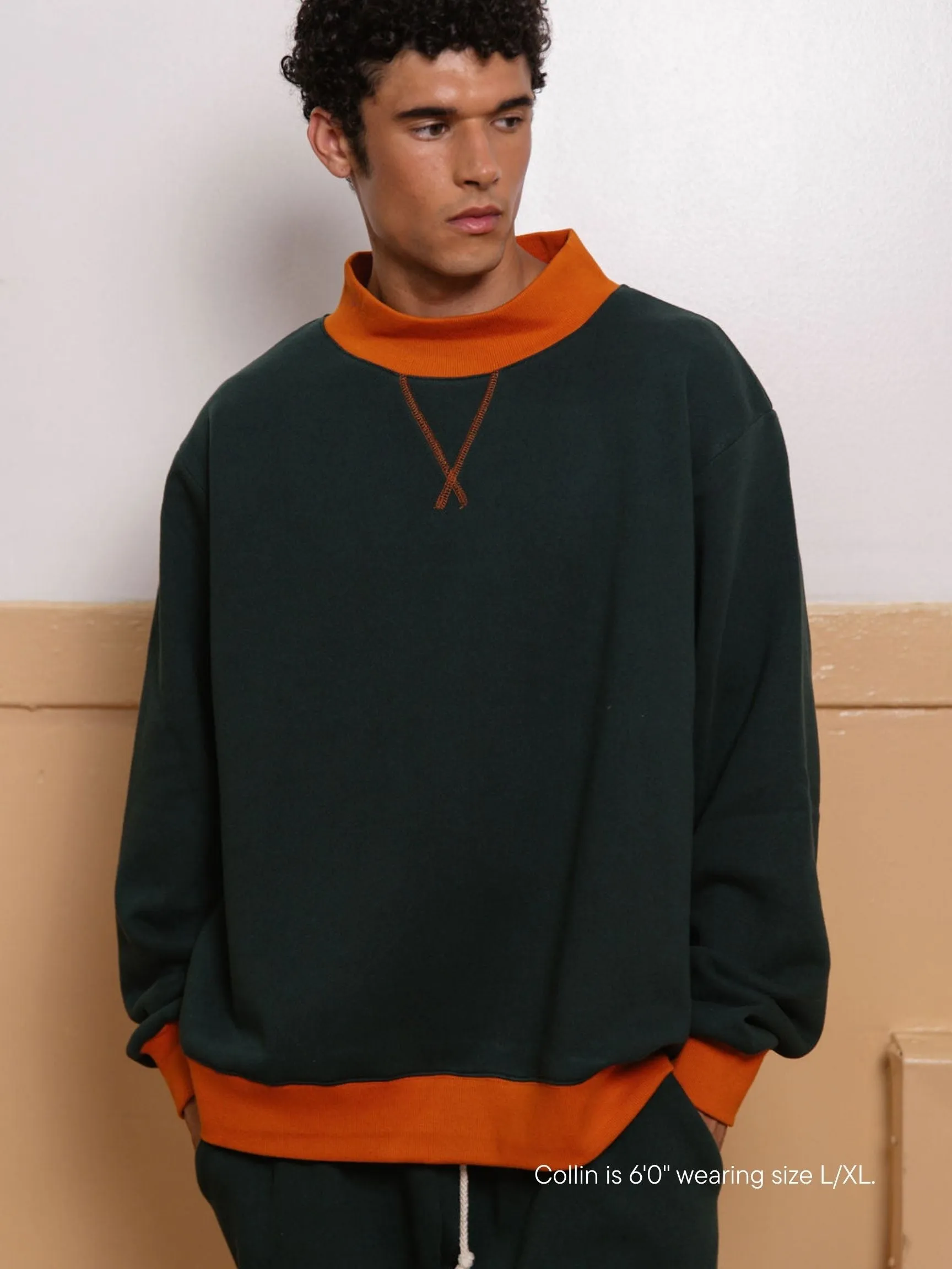 Two Tone Classic Mockneck - Forest + Amber sold by Parke Official product image thumbnail 2