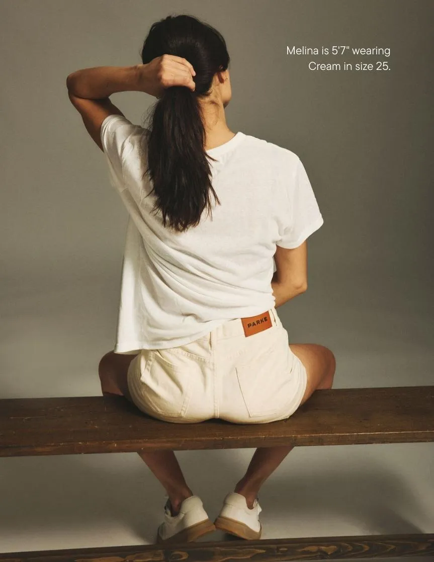 Denim Mini Shorts - Cream sold by Parke Official product image thumbnail 4