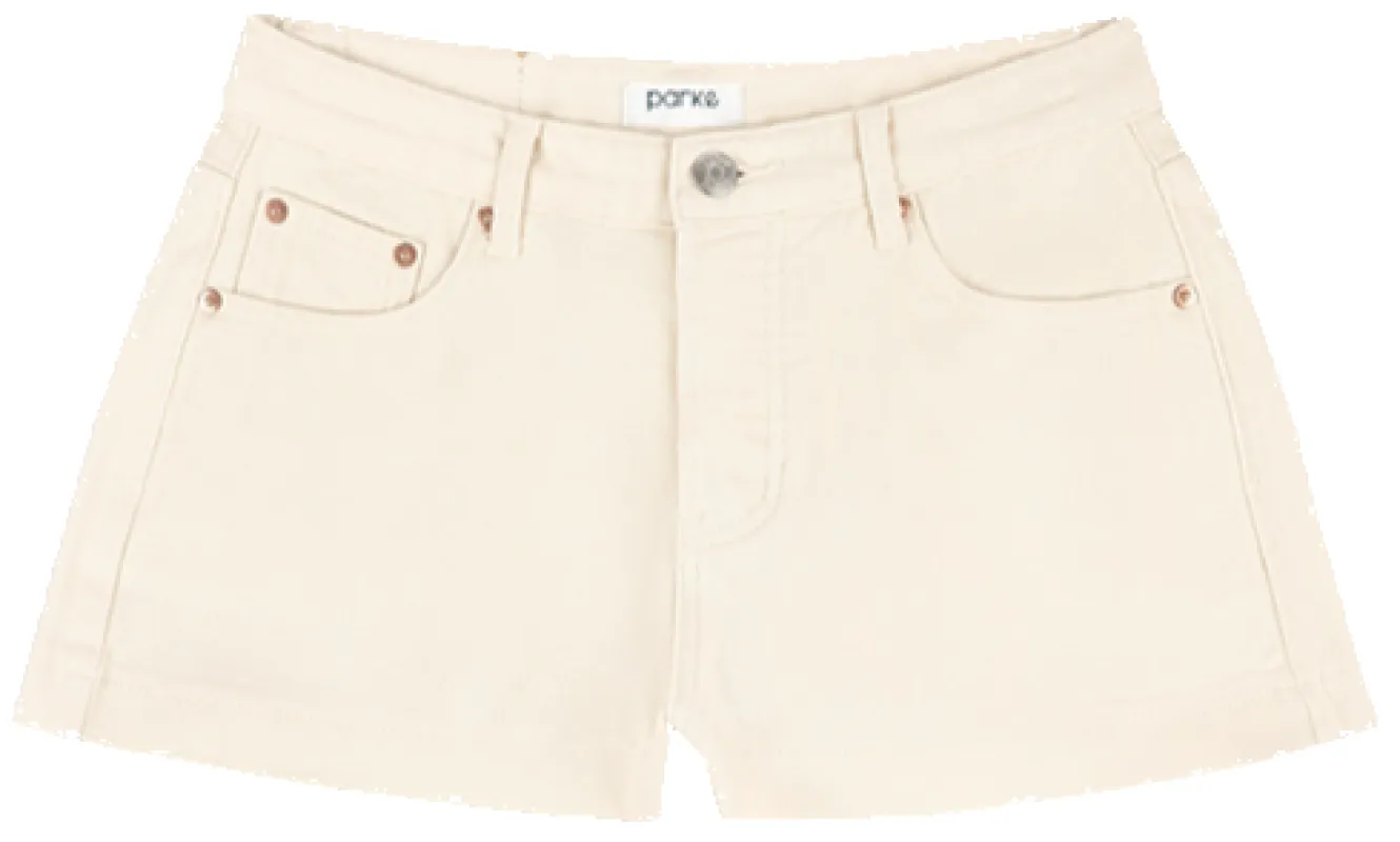 Denim Mini Shorts - Cream sold by Parke Official
