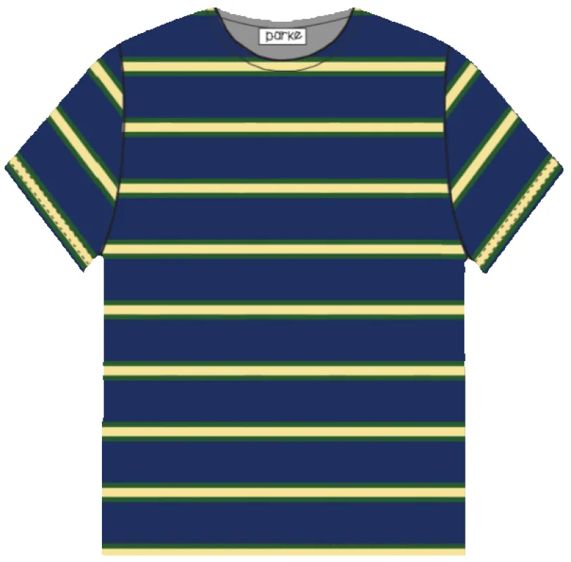 Cotton Tee - Denim Stripe sold by Parke Official