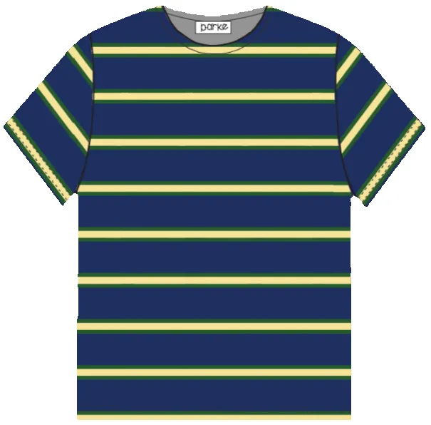 Cotton Tee - Denim Stripe sold by Parke Official