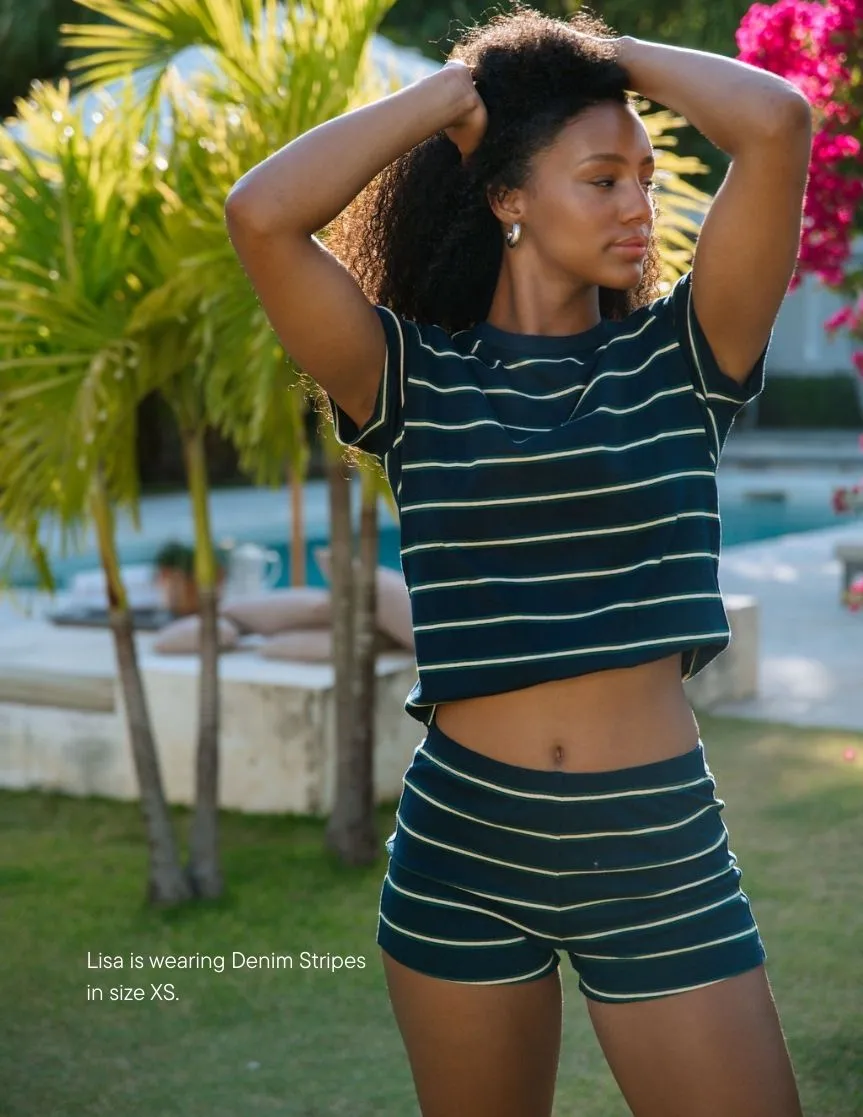 Cotton Tee - Denim Stripe sold by Parke Official product image thumbnail 2