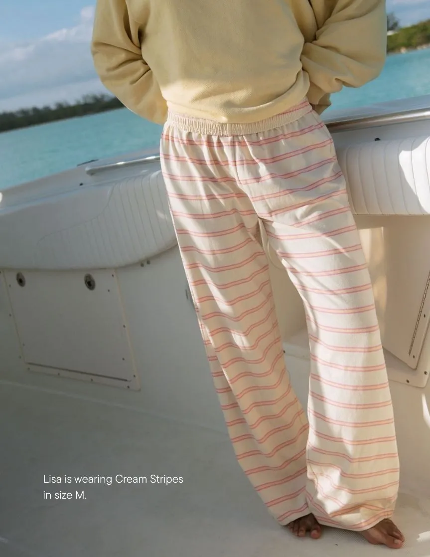 Striped Cotton Boxer Pants - Cream Stripe sold by Parke Official product image thumbnail 2