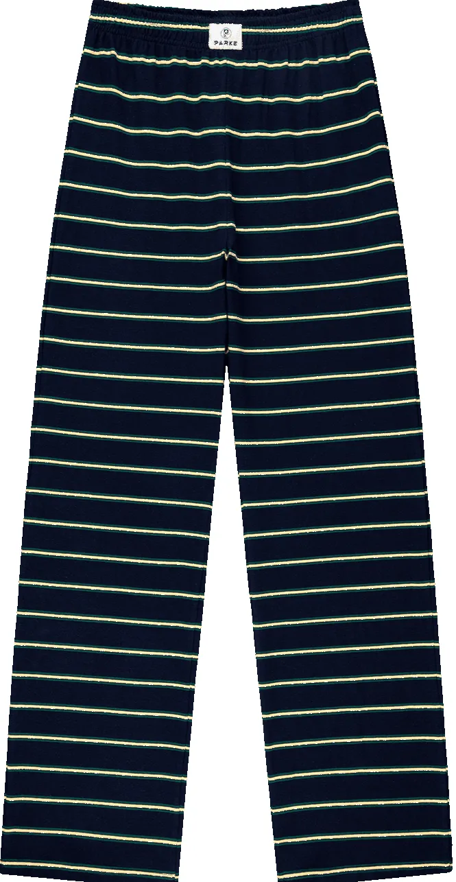 Striped Cotton Boxer Pants - Denim Stripe sold by Parke Official