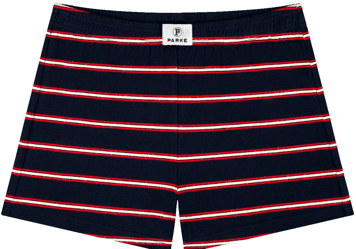 Cotton Mini Short - Navy Stripe sold by Parke Official