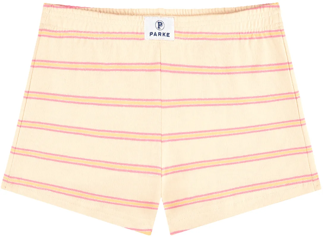 Cotton Mini Short - Cream Stripe sold by Parke Official